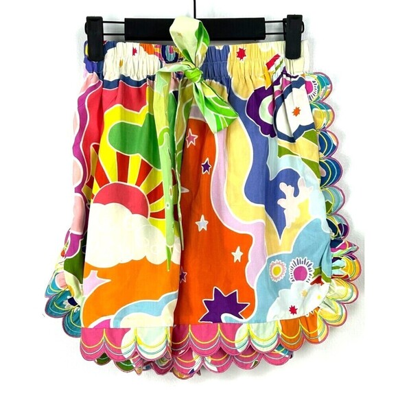 New Celia B Lyra Shorts Womens Size XS Floral Oversized Embroidered Scalloped U2 - Picture 2 of 12